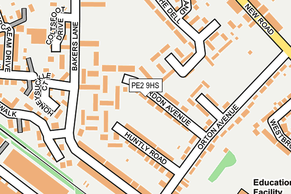 PE2 9HS map - OS OpenMap – Local (Ordnance Survey)