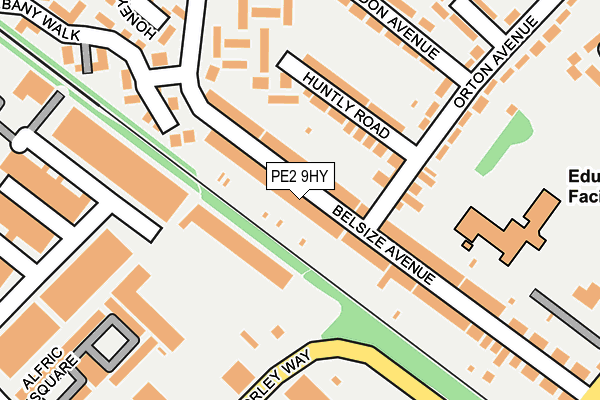 PE2 9HY map - OS OpenMap – Local (Ordnance Survey)