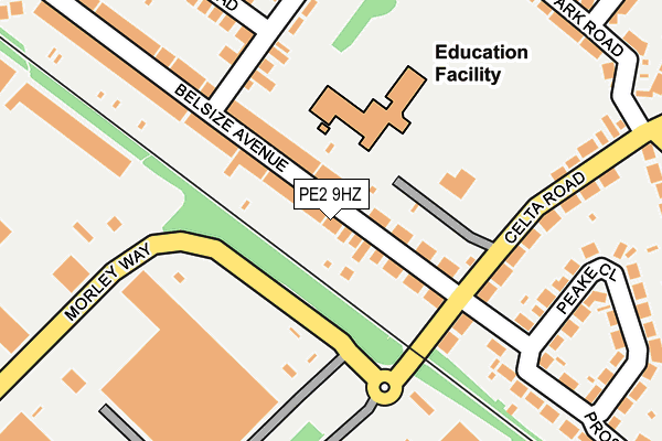 PE2 9HZ map - OS OpenMap – Local (Ordnance Survey)