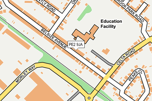 PE2 9JA map - OS OpenMap – Local (Ordnance Survey)