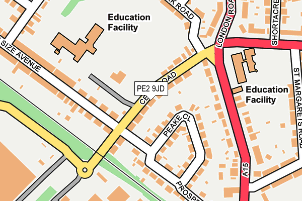 PE2 9JD map - OS OpenMap – Local (Ordnance Survey)