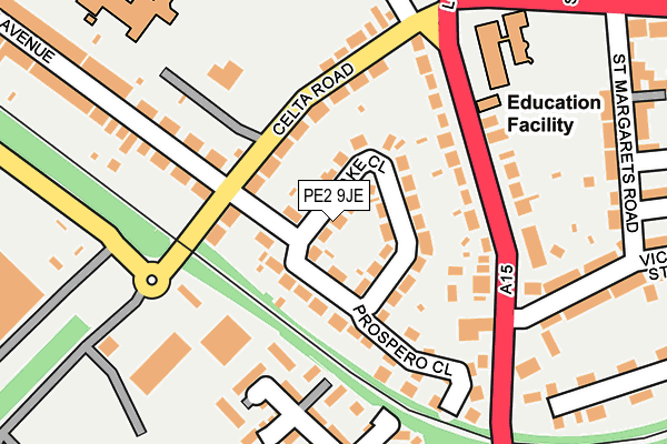 PE2 9JE map - OS OpenMap – Local (Ordnance Survey)