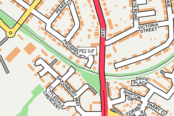 PE2 9JF map - OS OpenMap – Local (Ordnance Survey)