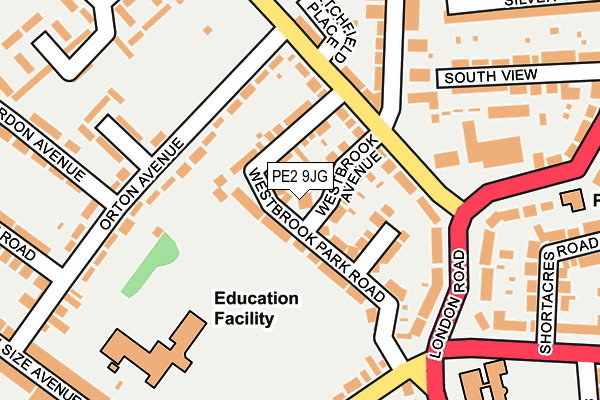 PE2 9JG map - OS OpenMap – Local (Ordnance Survey)