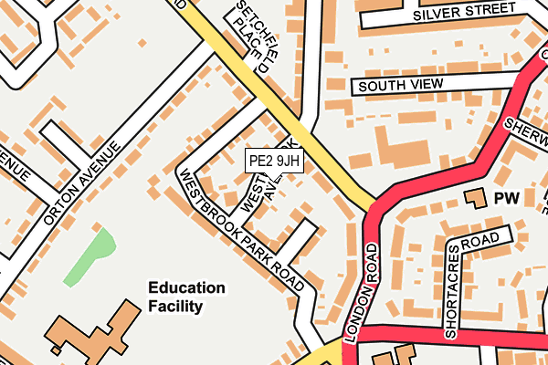 PE2 9JH map - OS OpenMap – Local (Ordnance Survey)