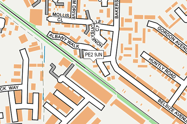 PE2 9JN map - OS OpenMap – Local (Ordnance Survey)