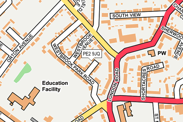PE2 9JQ map - OS OpenMap – Local (Ordnance Survey)