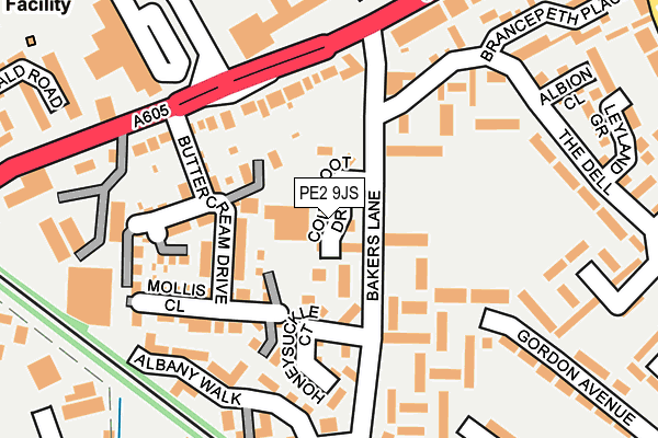 PE2 9JS map - OS OpenMap – Local (Ordnance Survey)