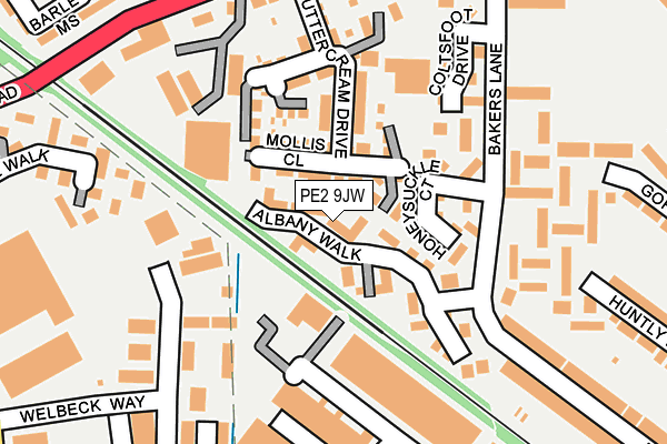 PE2 9JW map - OS OpenMap – Local (Ordnance Survey)