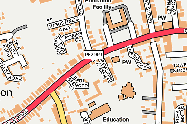 PE2 9PJ map - OS OpenMap – Local (Ordnance Survey)