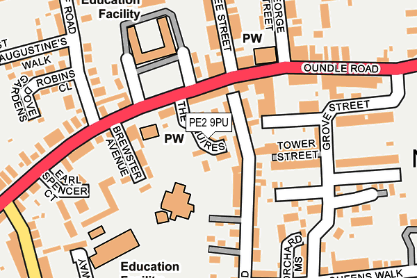 PE2 9PU map - OS OpenMap – Local (Ordnance Survey)