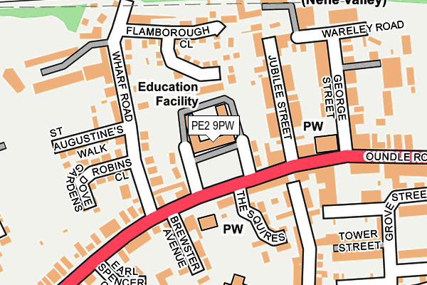 PE2 9PW map - OS OpenMap – Local (Ordnance Survey)