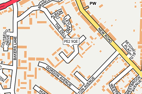 PE2 9QE map - OS OpenMap – Local (Ordnance Survey)