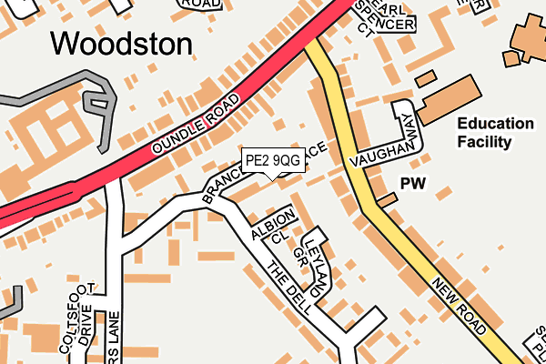 PE2 9QG map - OS OpenMap – Local (Ordnance Survey)