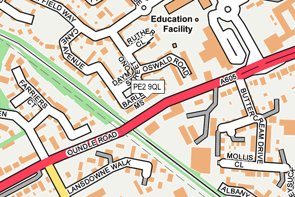 PE2 9QL map - OS OpenMap – Local (Ordnance Survey)