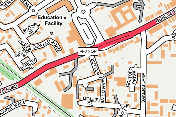 PE2 9QP map - OS OpenMap – Local (Ordnance Survey)