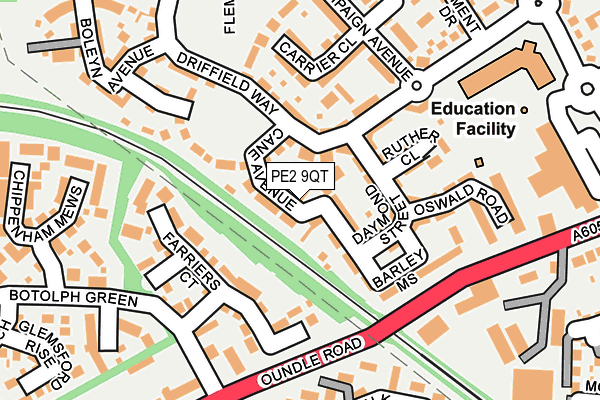 PE2 9QT map - OS OpenMap – Local (Ordnance Survey)