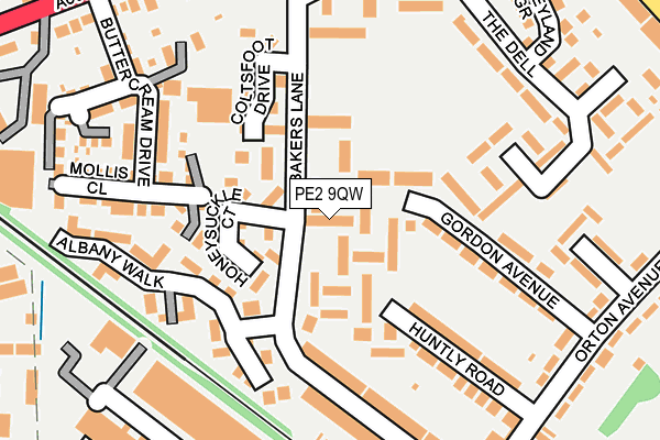 PE2 9QW map - OS OpenMap – Local (Ordnance Survey)