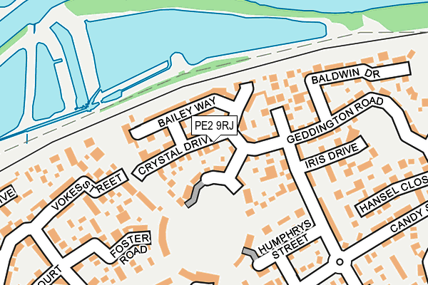 PE2 9RJ map - OS OpenMap – Local (Ordnance Survey)