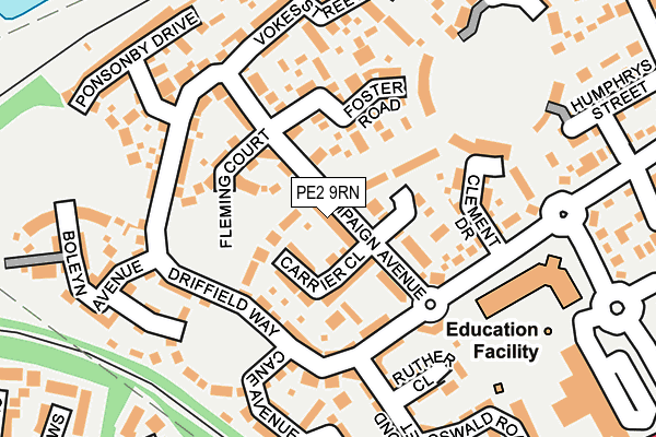 PE2 9RN map - OS OpenMap – Local (Ordnance Survey)