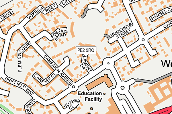 PE2 9RQ map - OS OpenMap – Local (Ordnance Survey)