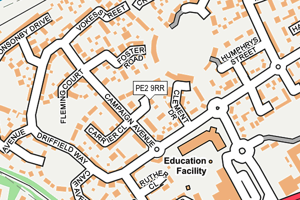 PE2 9RR map - OS OpenMap – Local (Ordnance Survey)