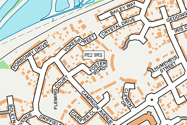 PE2 9RS map - OS OpenMap – Local (Ordnance Survey)