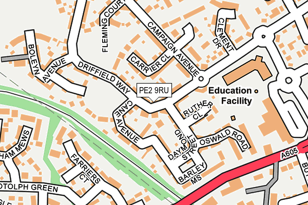 PE2 9RU map - OS OpenMap – Local (Ordnance Survey)