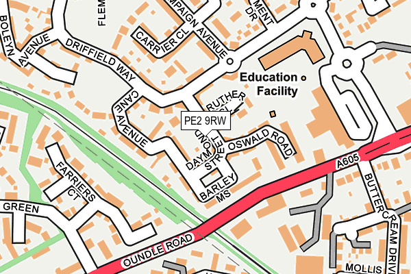 PE2 9RW map - OS OpenMap – Local (Ordnance Survey)