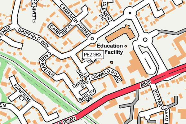 PE2 9RX map - OS OpenMap – Local (Ordnance Survey)