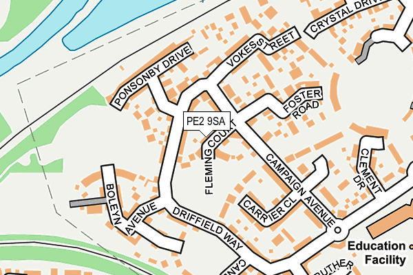 PE2 9SA map - OS OpenMap – Local (Ordnance Survey)
