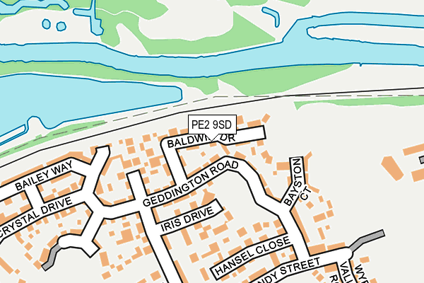 PE2 9SD map - OS OpenMap – Local (Ordnance Survey)