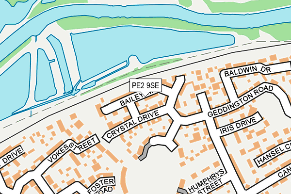 PE2 9SE map - OS OpenMap – Local (Ordnance Survey)