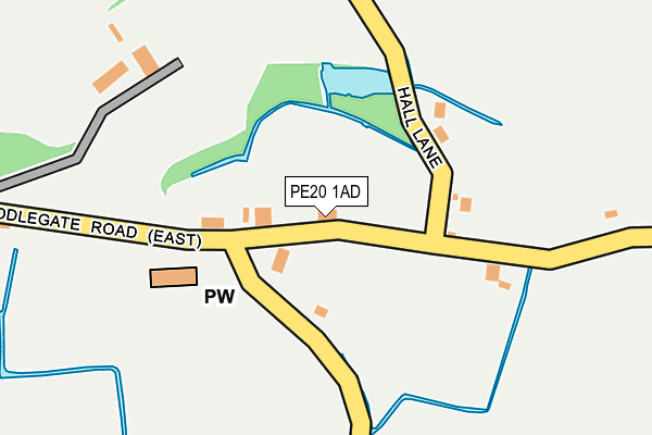 PE20 1AD map - OS OpenMap – Local (Ordnance Survey)