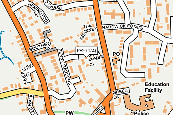 PE20 1AQ map - OS OpenMap – Local (Ordnance Survey)