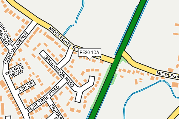 PE20 1DA map - OS OpenMap – Local (Ordnance Survey)