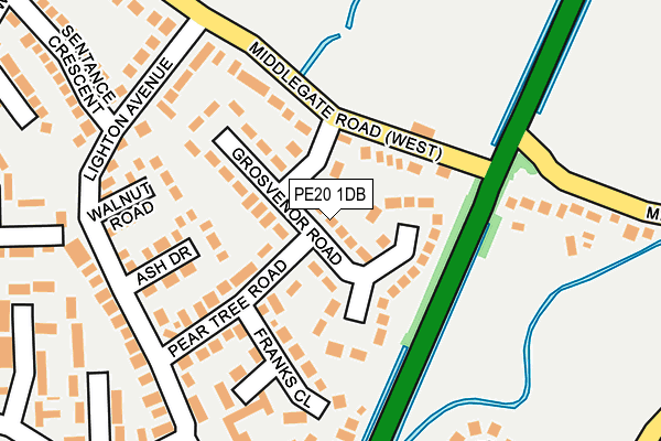 PE20 1DB map - OS OpenMap – Local (Ordnance Survey)