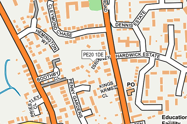 PE20 1DE map - OS OpenMap – Local (Ordnance Survey)