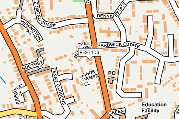 PE20 1DS map - OS OpenMap – Local (Ordnance Survey)