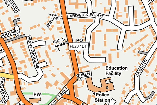 PE20 1DT map - OS OpenMap – Local (Ordnance Survey)