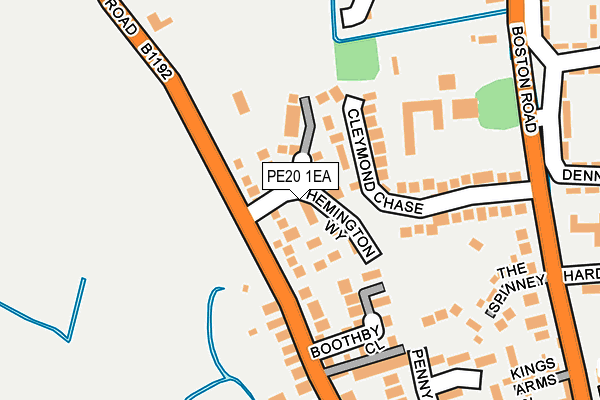 PE20 1EA map - OS OpenMap – Local (Ordnance Survey)