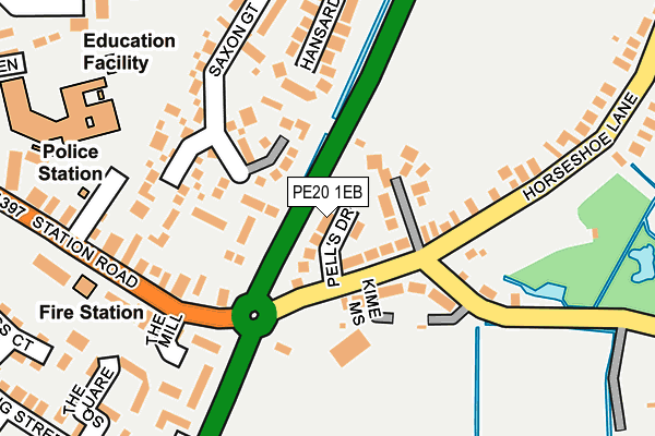 PE20 1EB map - OS OpenMap – Local (Ordnance Survey)