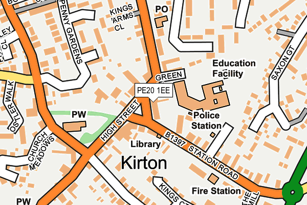 PE20 1EE map - OS OpenMap – Local (Ordnance Survey)