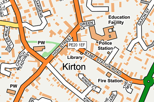 PE20 1EF map - OS OpenMap – Local (Ordnance Survey)