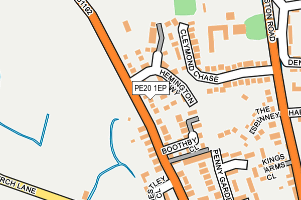 PE20 1EP map - OS OpenMap – Local (Ordnance Survey)