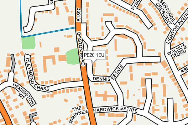 PE20 1EU map - OS OpenMap – Local (Ordnance Survey)