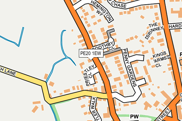 PE20 1EW map - OS OpenMap – Local (Ordnance Survey)
