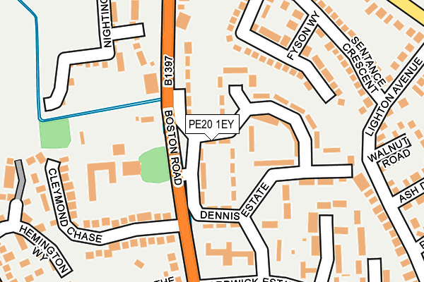 PE20 1EY map - OS OpenMap – Local (Ordnance Survey)