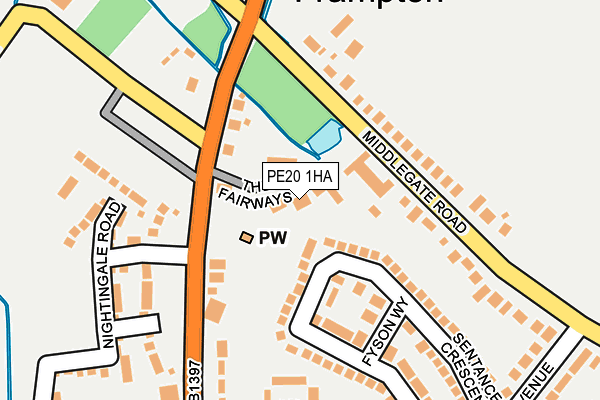PE20 1HA map - OS OpenMap – Local (Ordnance Survey)