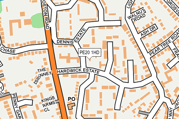 PE20 1HD map - OS OpenMap – Local (Ordnance Survey)